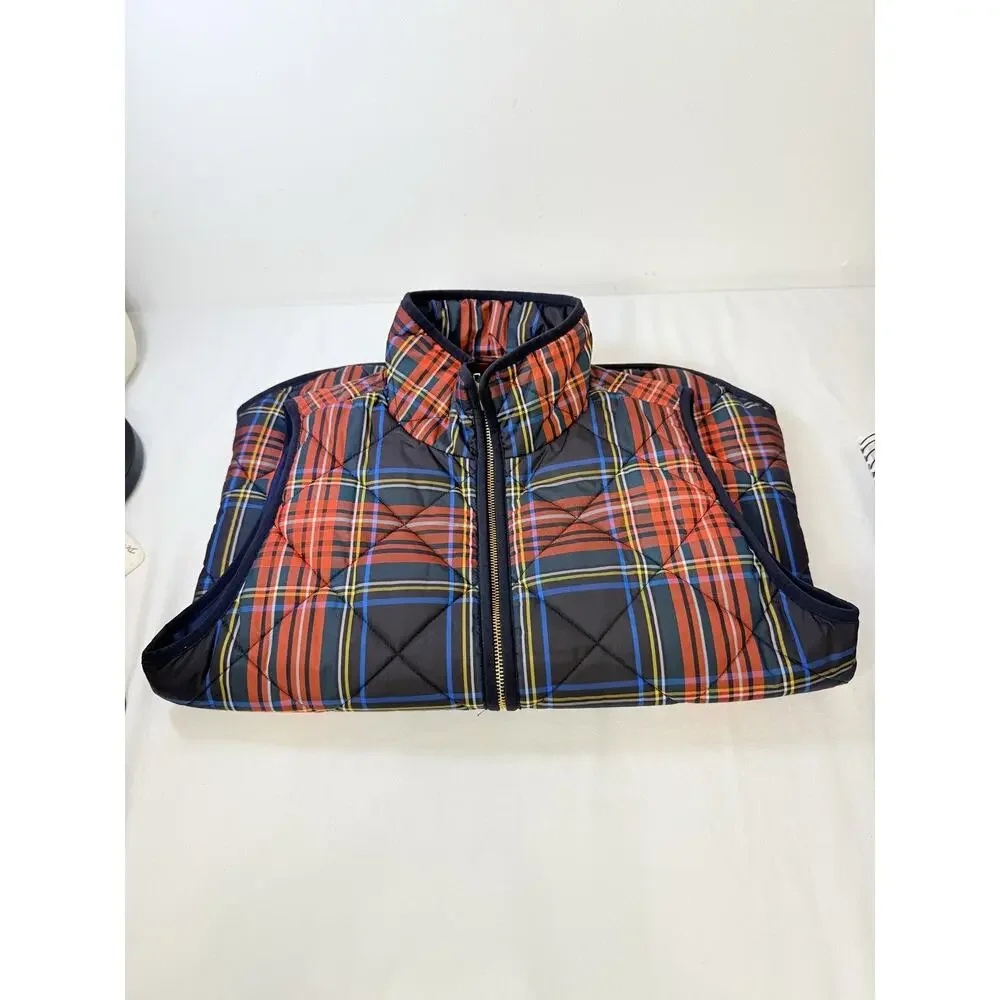 J. Crew Zip Up Stewart Plaid Excursion Puffer Vest - Picture 10 of 11